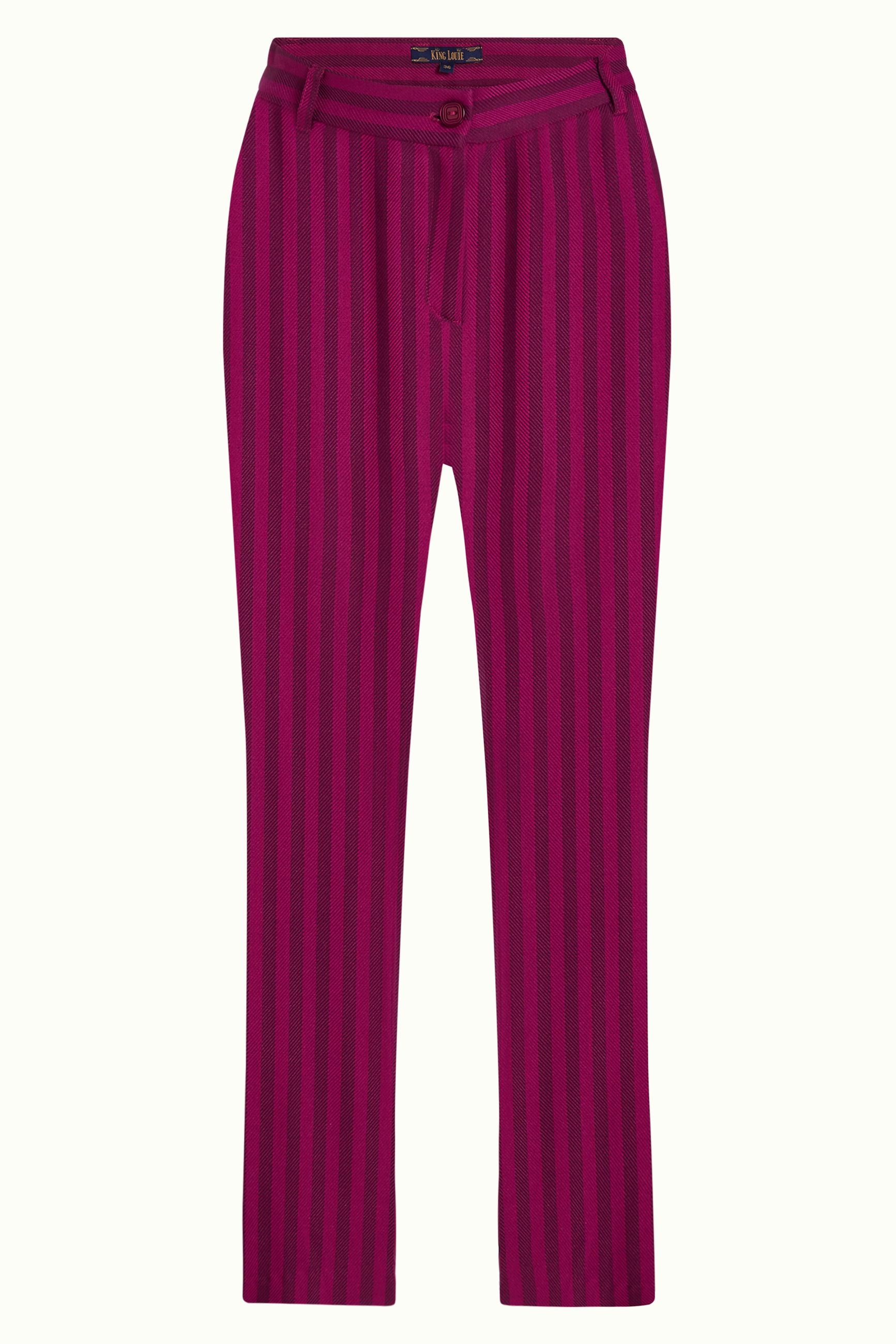 Ann Pants Metro Stripe - Wild Fuchsia