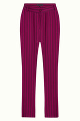 Ann Pants Metro Stripe - Wild Fuchsia