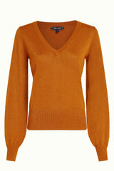 V Neck Bellsleeve Spiro - Maple Orange