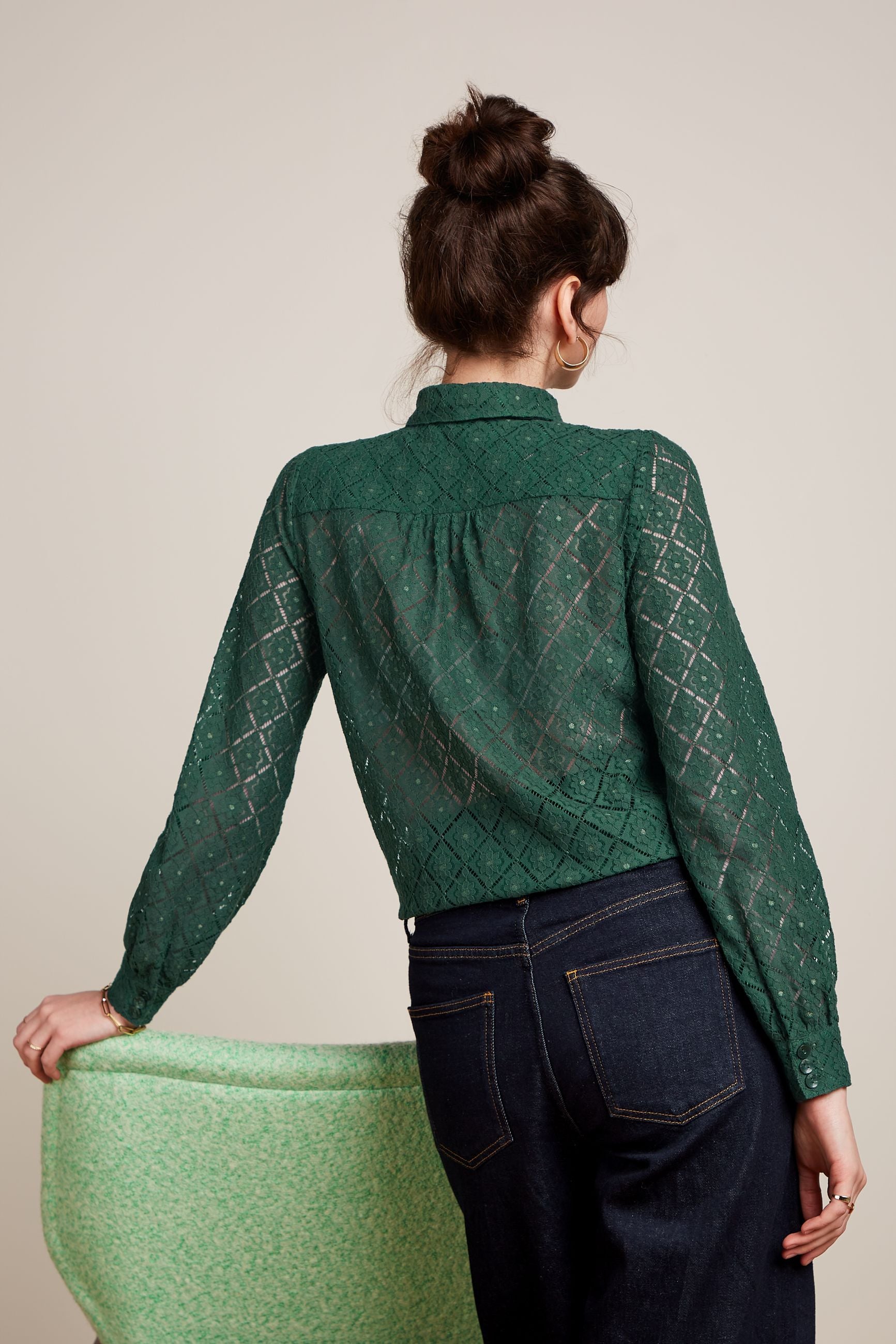 Maisie Blouse Artiste Lace - Amazon Green