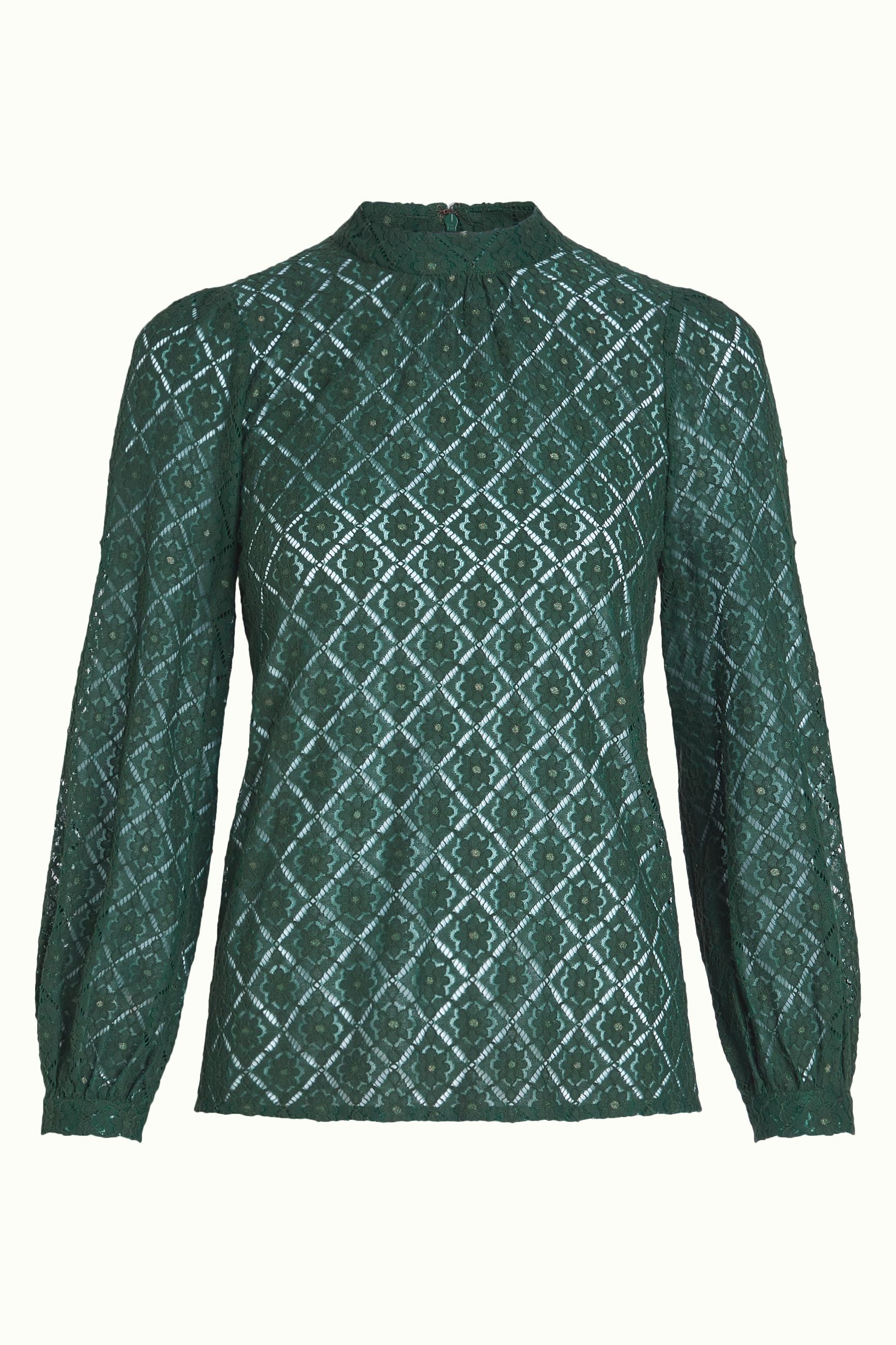 Phoebe Top Artiste Lace - Amazon Green