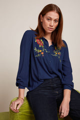 Maisie Blouse Dakota Embroidery - Evening Blue