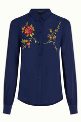 Maisie Blouse Dakota Embroidery - Evening Blue