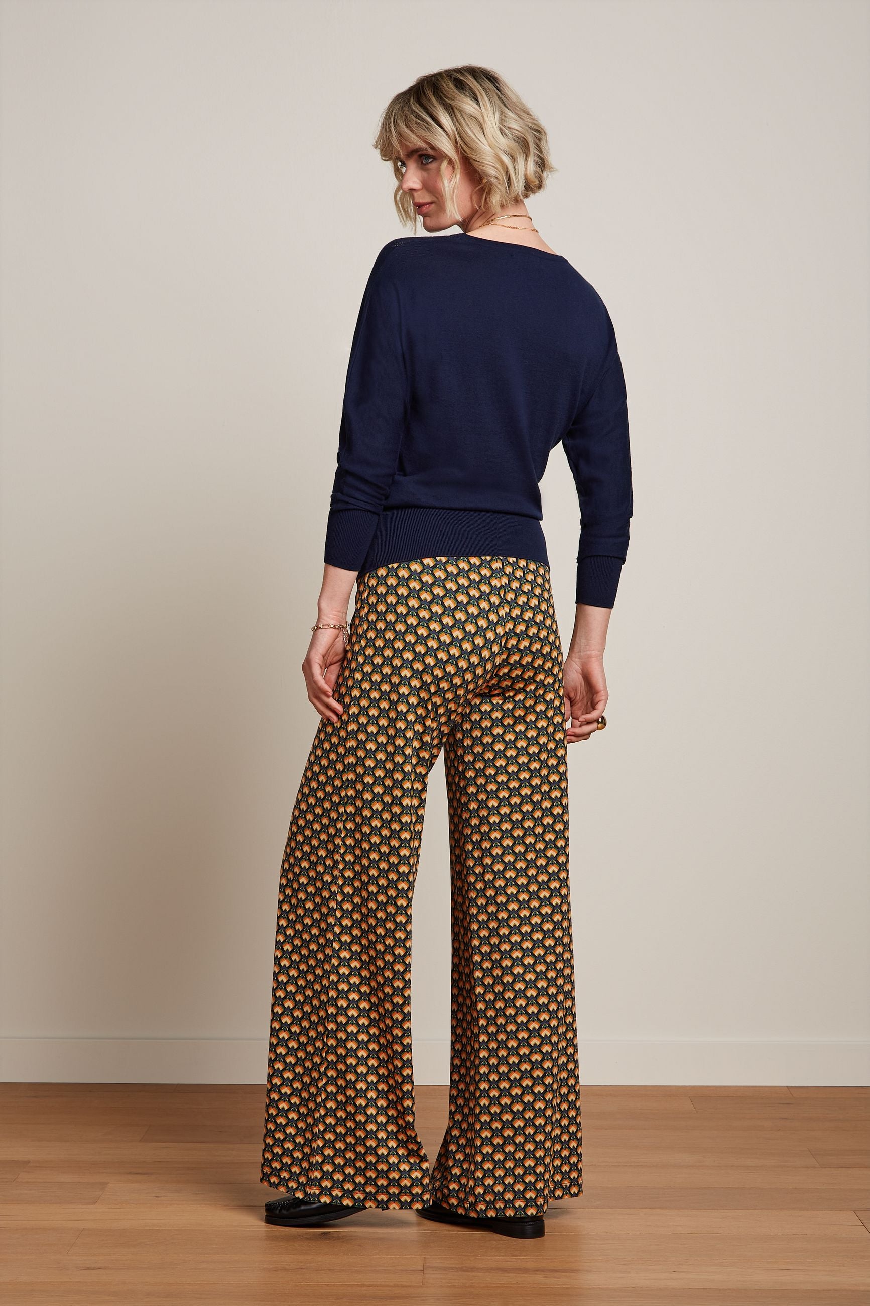 Border Palazzo Pants Valet - Streeple Blue