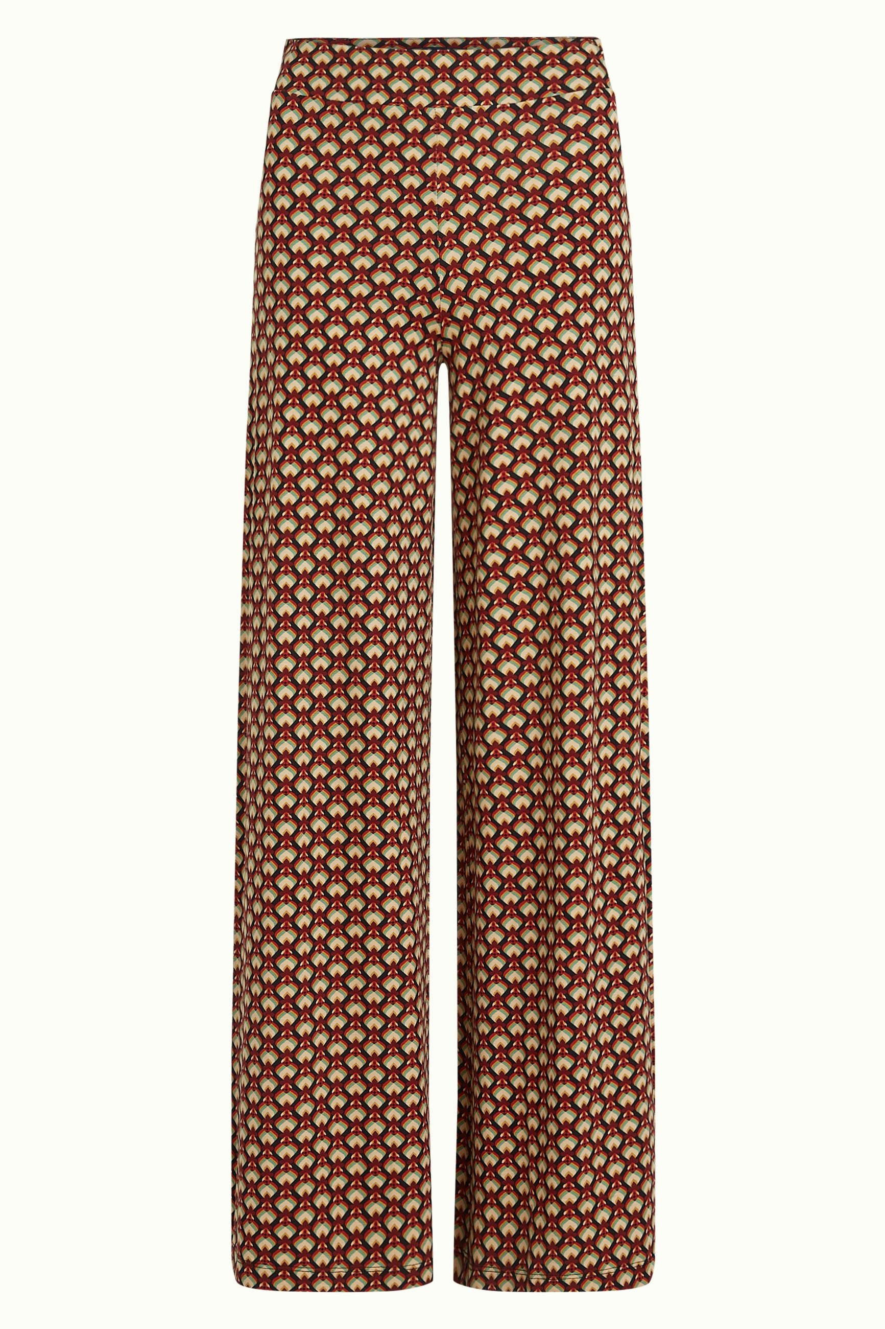 Border Palazzo Pants Valet - Cabernet Red