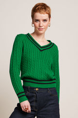 V Neck Top College - Very Green