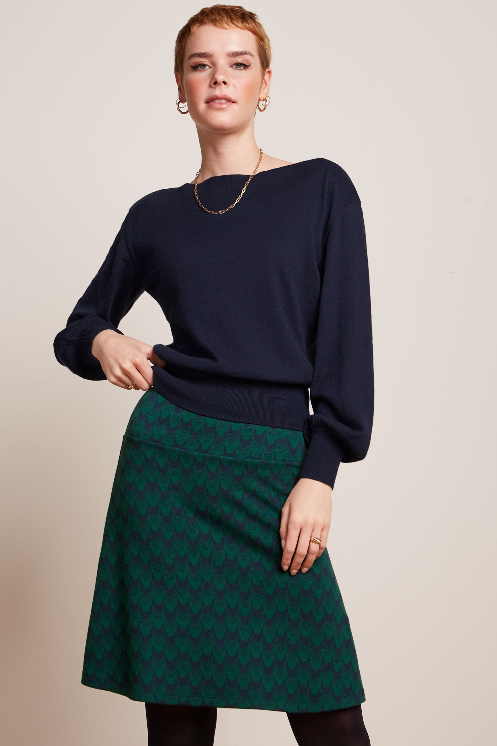 Border Skirt Duffy Jacquard - Evening Blue