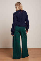 Pia Pants Duffy Jacquard - Evening Blue