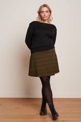 Border Skirt Ruby Jacquard - Black