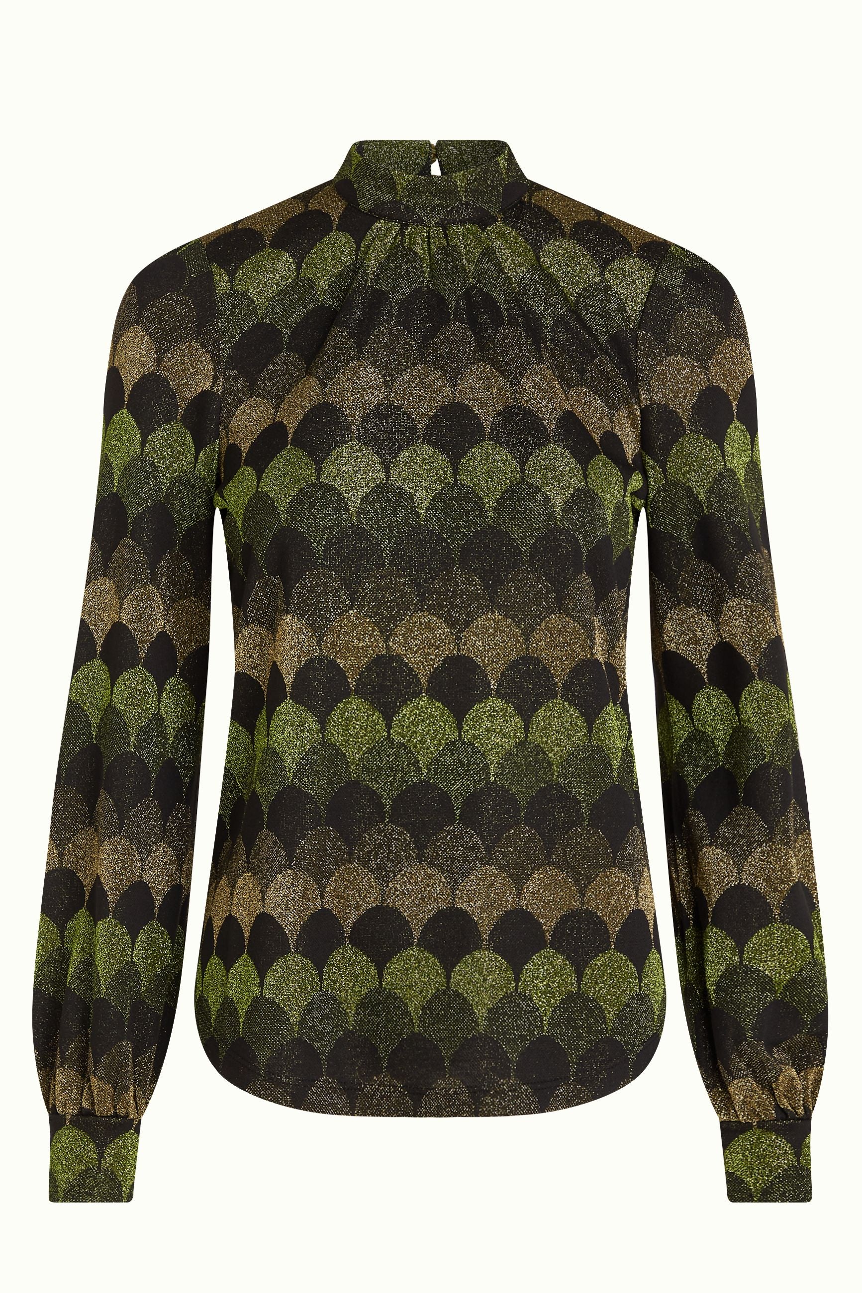 Phoebe Top Diva Jacquard - Olive Green