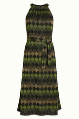 Virna Dress Diva Jacquard - Olive Green