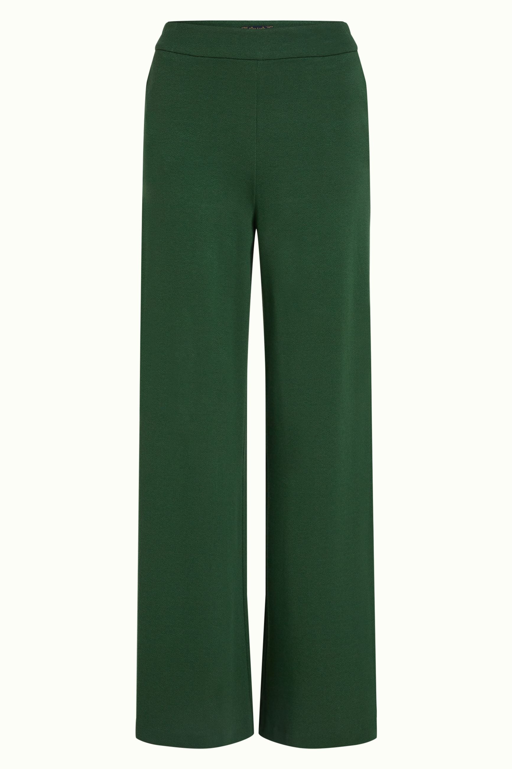 Border Palazzo Pants Milano Crepe - Forest Green