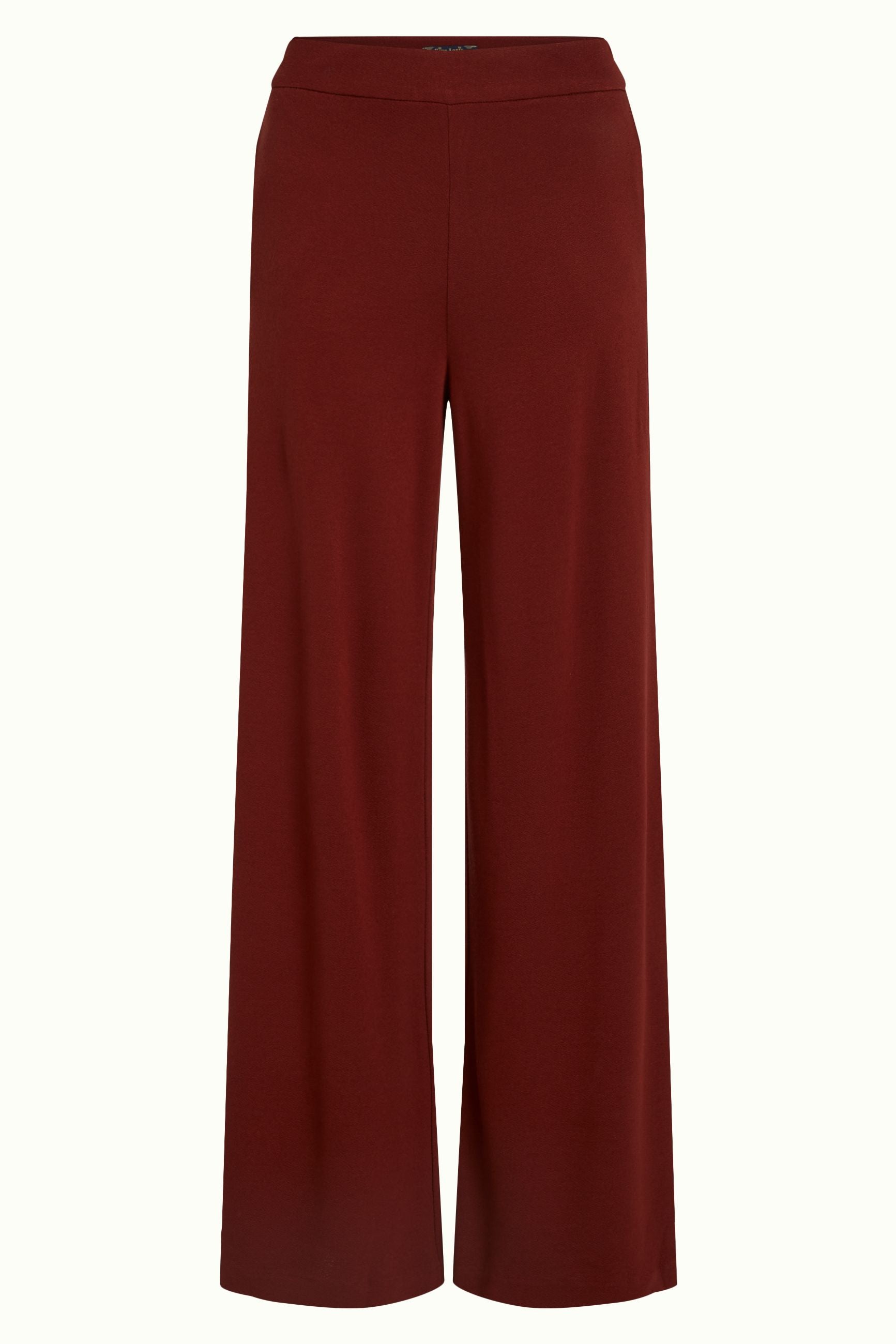 Border Palazzo Pants Milano Crepe - Sandelwood Brown