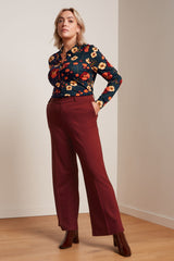 Federica Pants Milano Uni - Beet Red