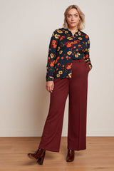 Federica Pants Milano Uni - Beet Red