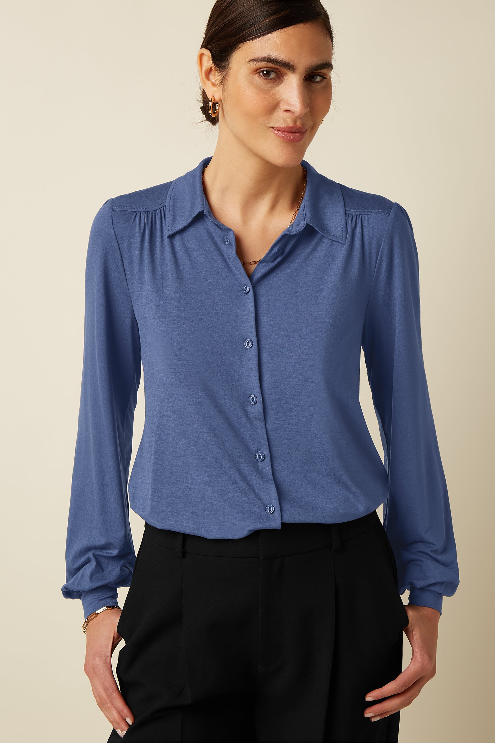 Carina Blouse Viscose Light - Shadow Blue