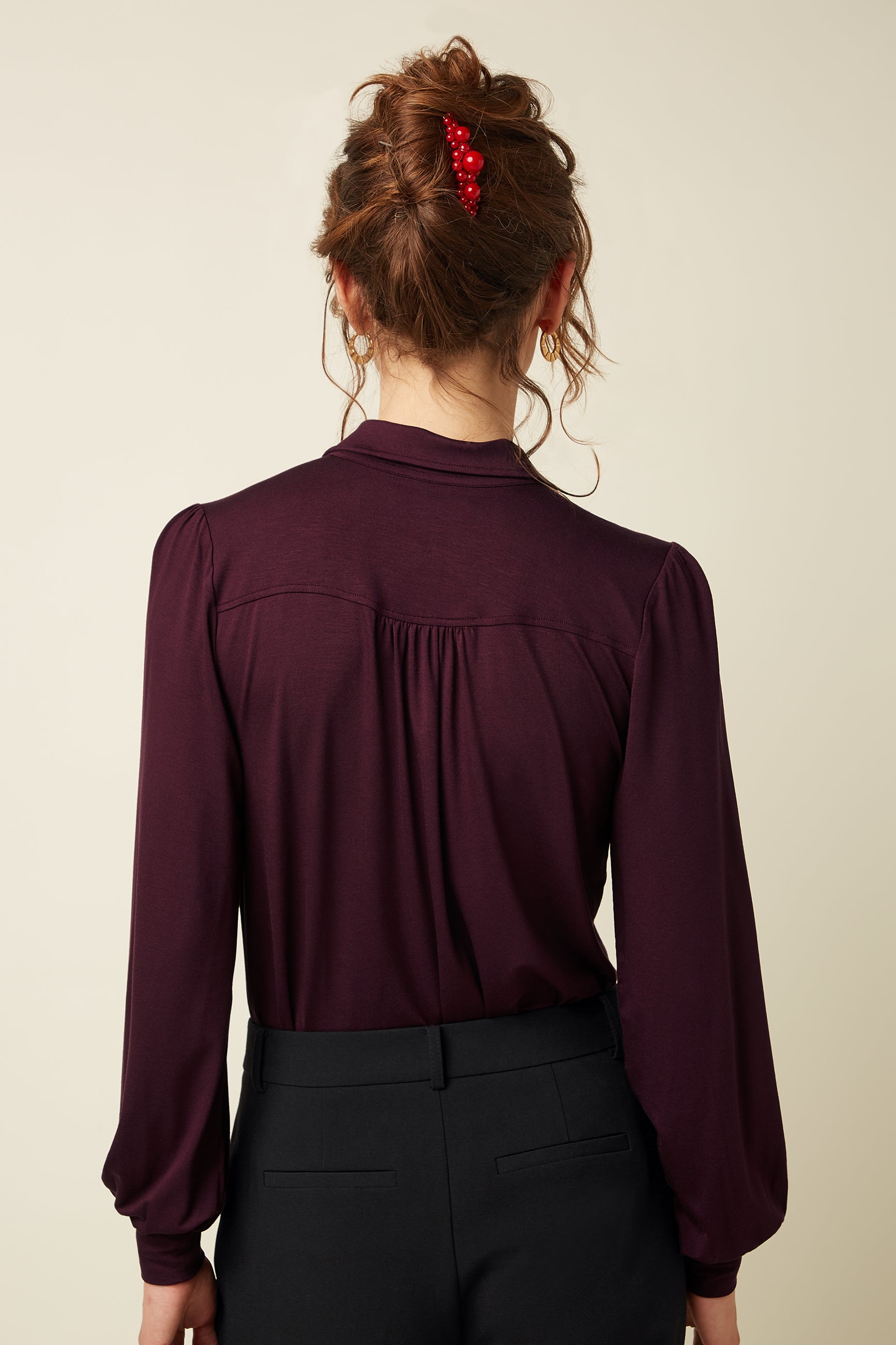 Carina Blouse Viscose Light - Porto Red