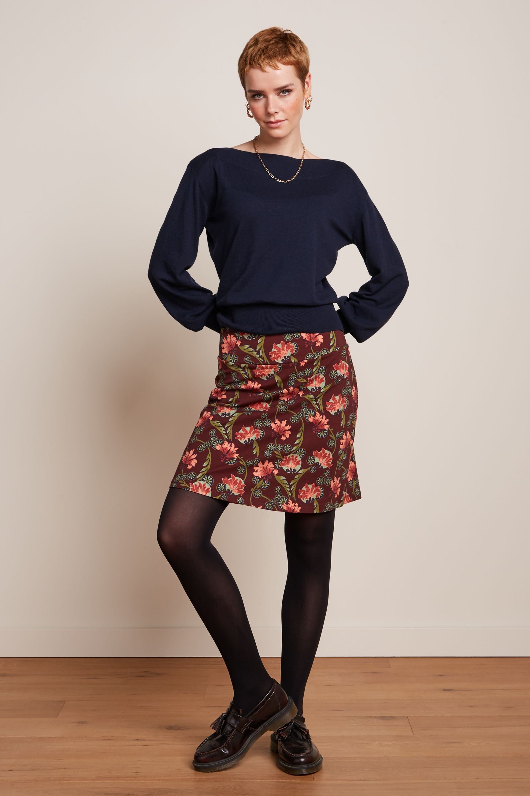 Border Skirt Shanty - Cabernet Red