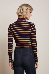 Rollneck Top Century Stripe - Evening Blue