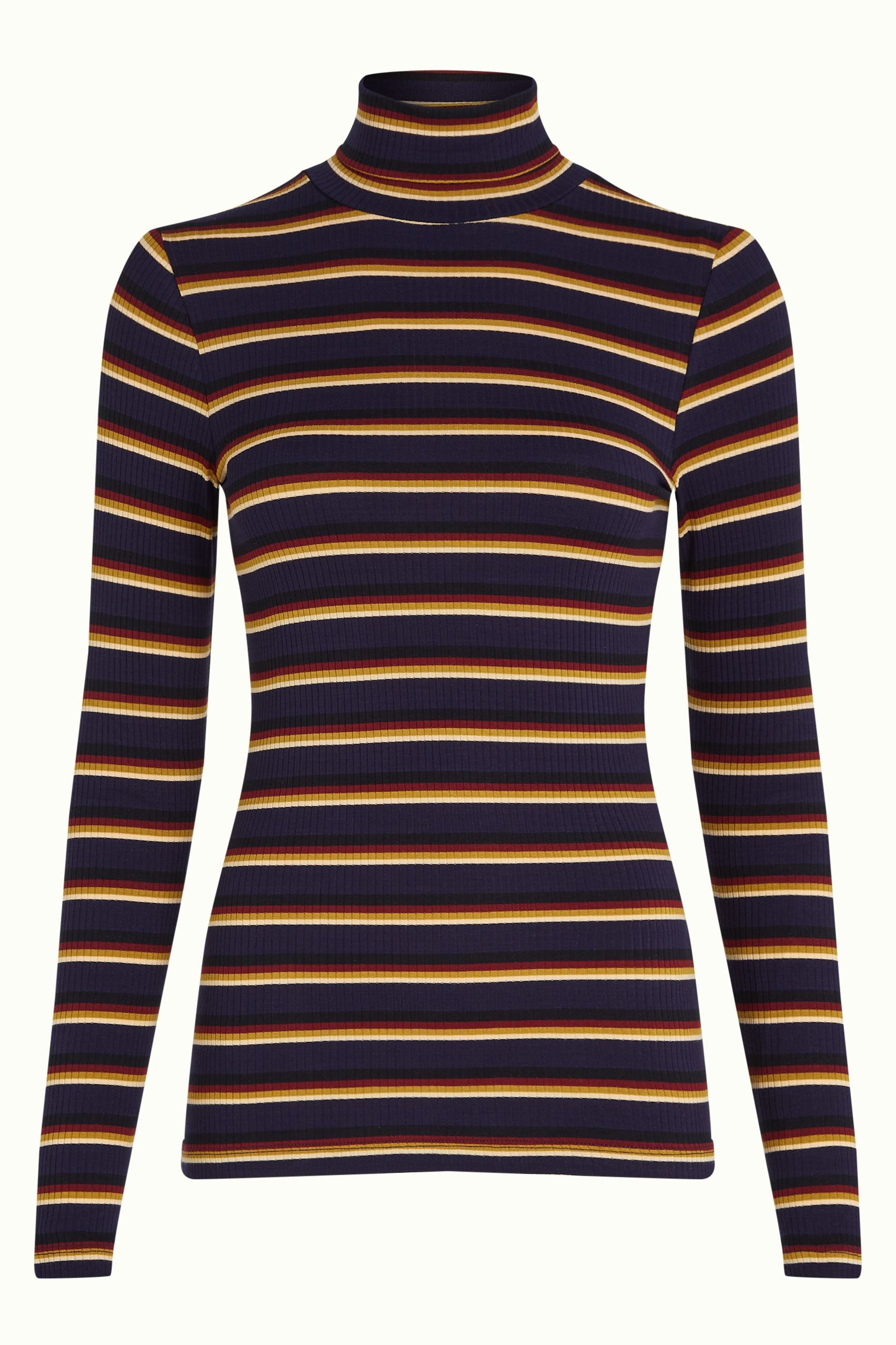 Rollneck Top Century Stripe - Evening Blue