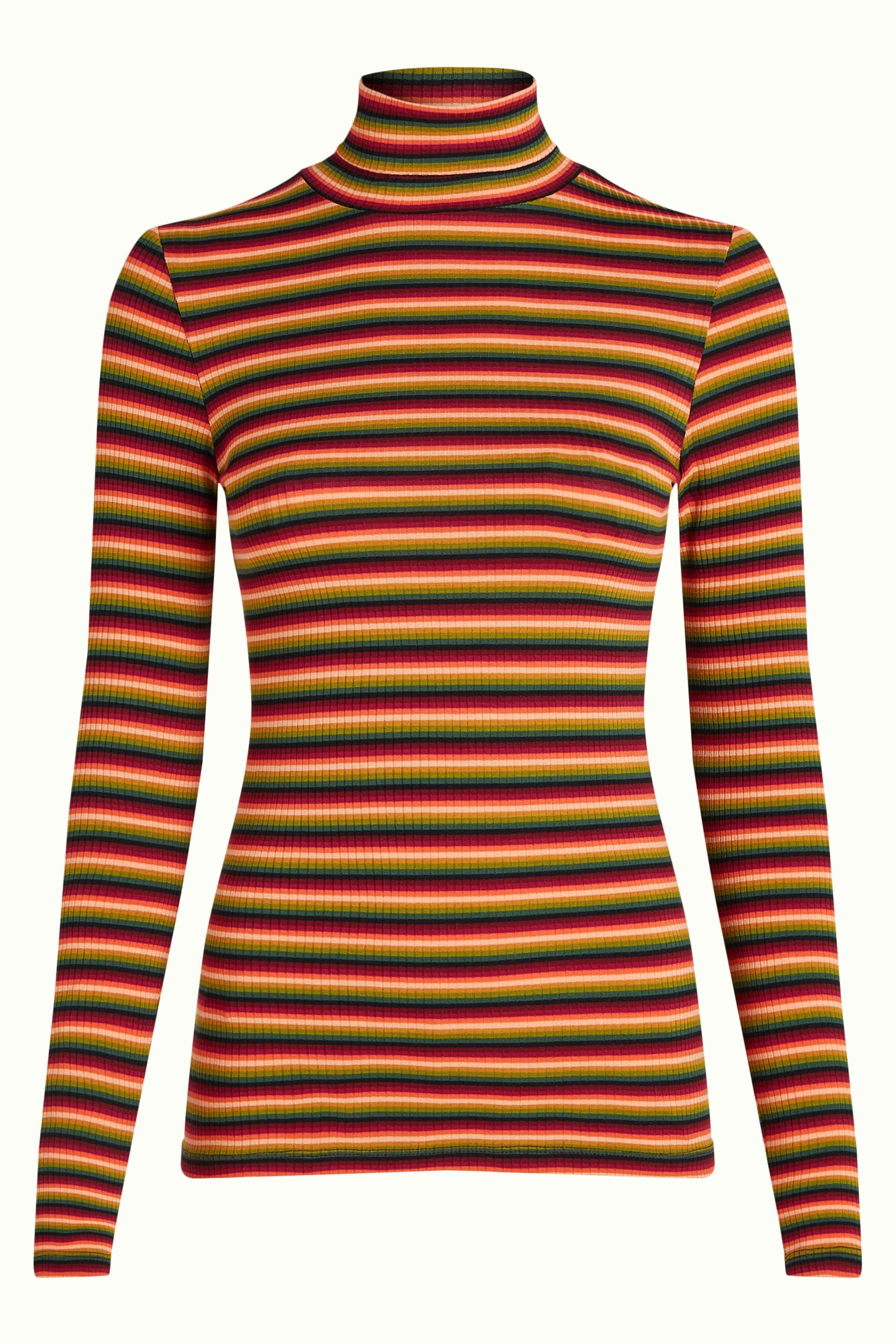 Rollneck Top Mimmi Stripe - Cabernet Red