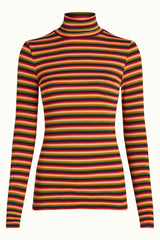 Rollneck Top Mimmi Stripe - Cabernet Red