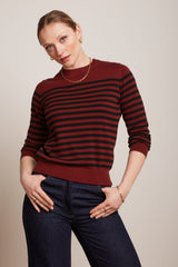 Agnes Top Loop Stripe - Cabernet Red