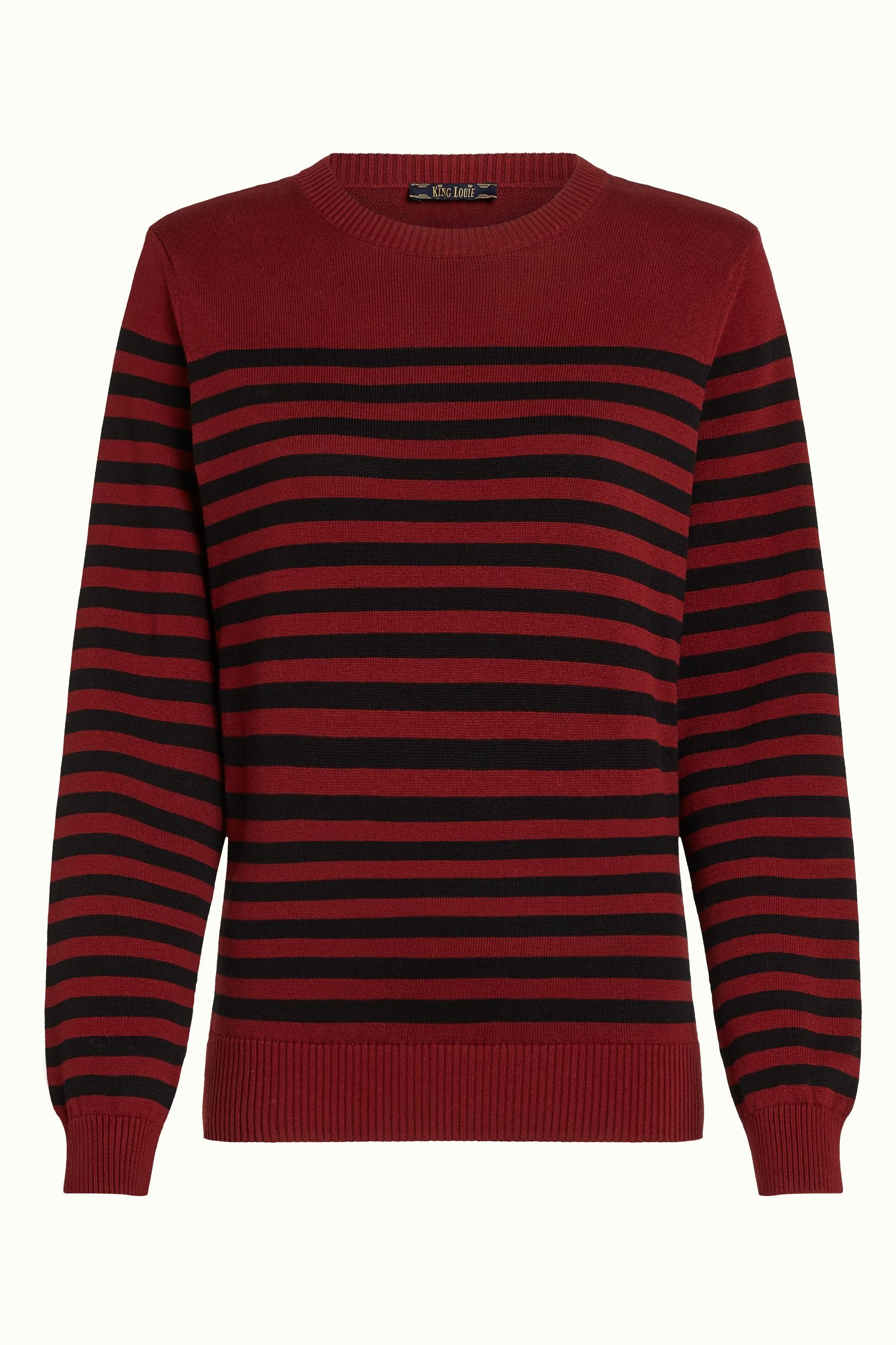 Agnes Top Loop Stripe - Cabernet Red