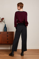 Marie Bell Top Loop Stripe - Cabernet Red