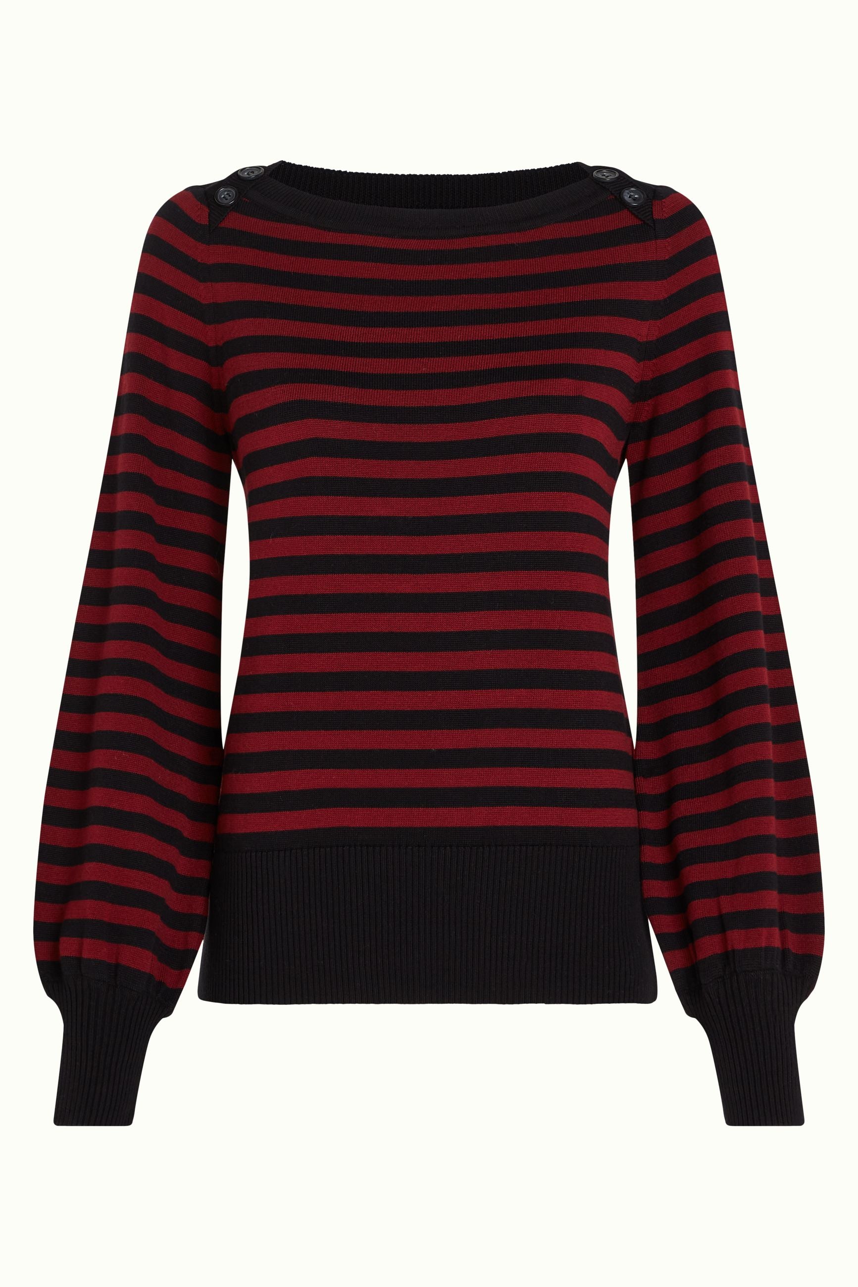 Marie Bell Top Loop Stripe - Cabernet Red