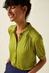 Carina Blouse Viscose Light - Green Envy