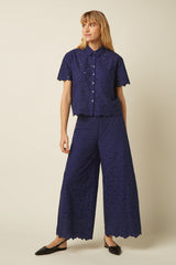 Ethel Pants Brava Broderie - Beacon Blue