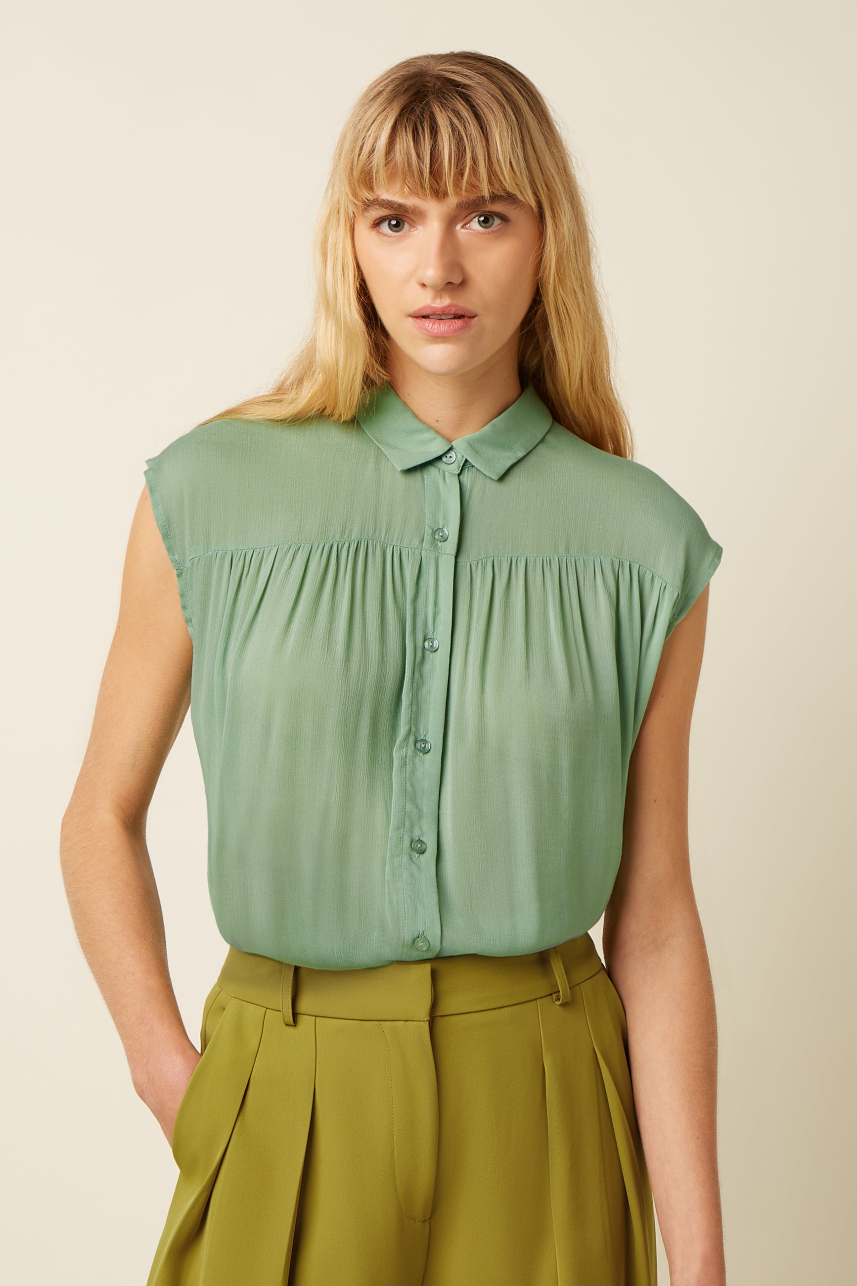 Amy Blouse Capo - Minty Meadow