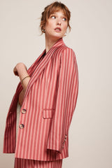 Billie Blazer Vice Stripe - Dusty Rose