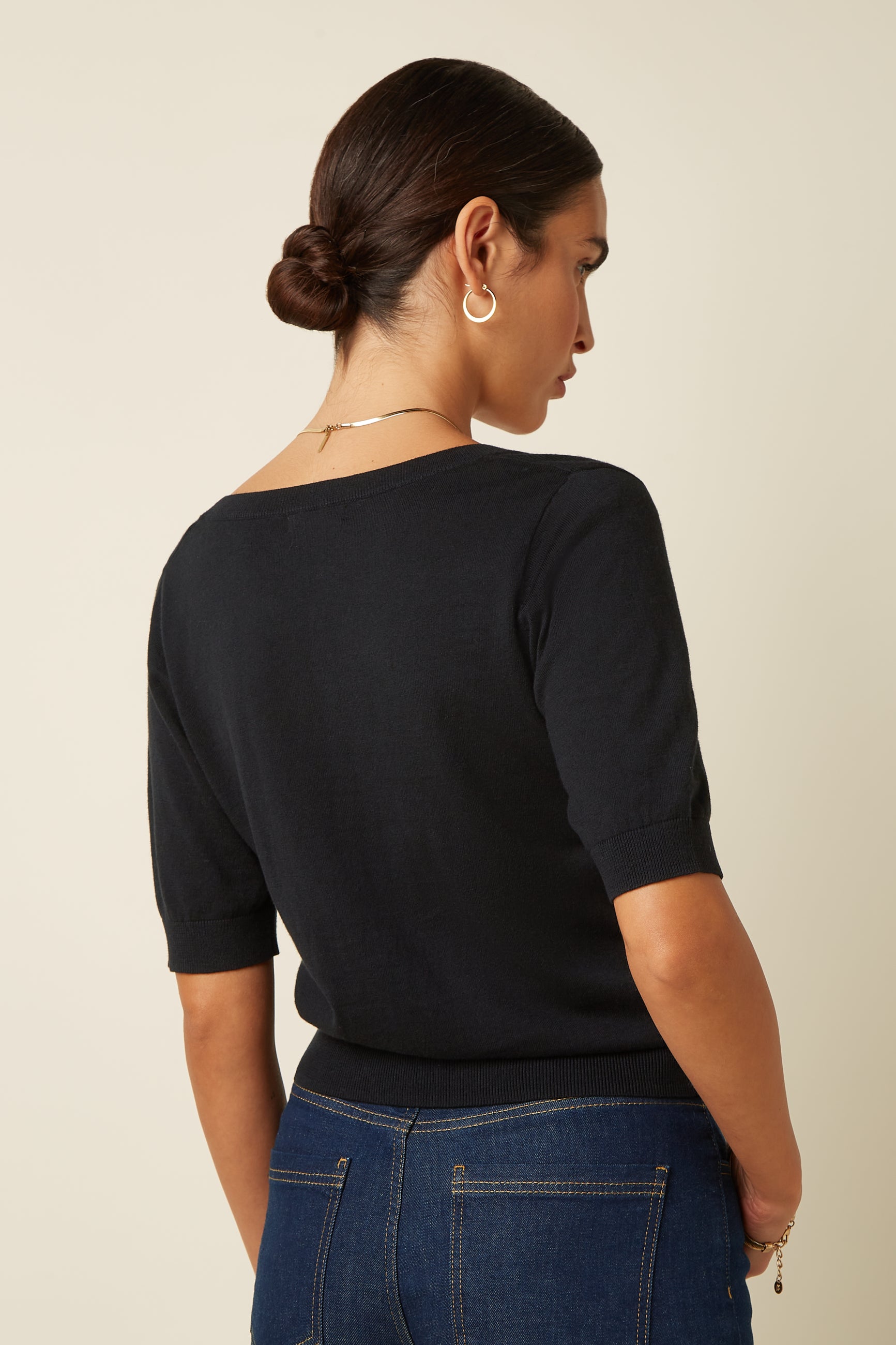 Agnes V Top Cocoon - Black