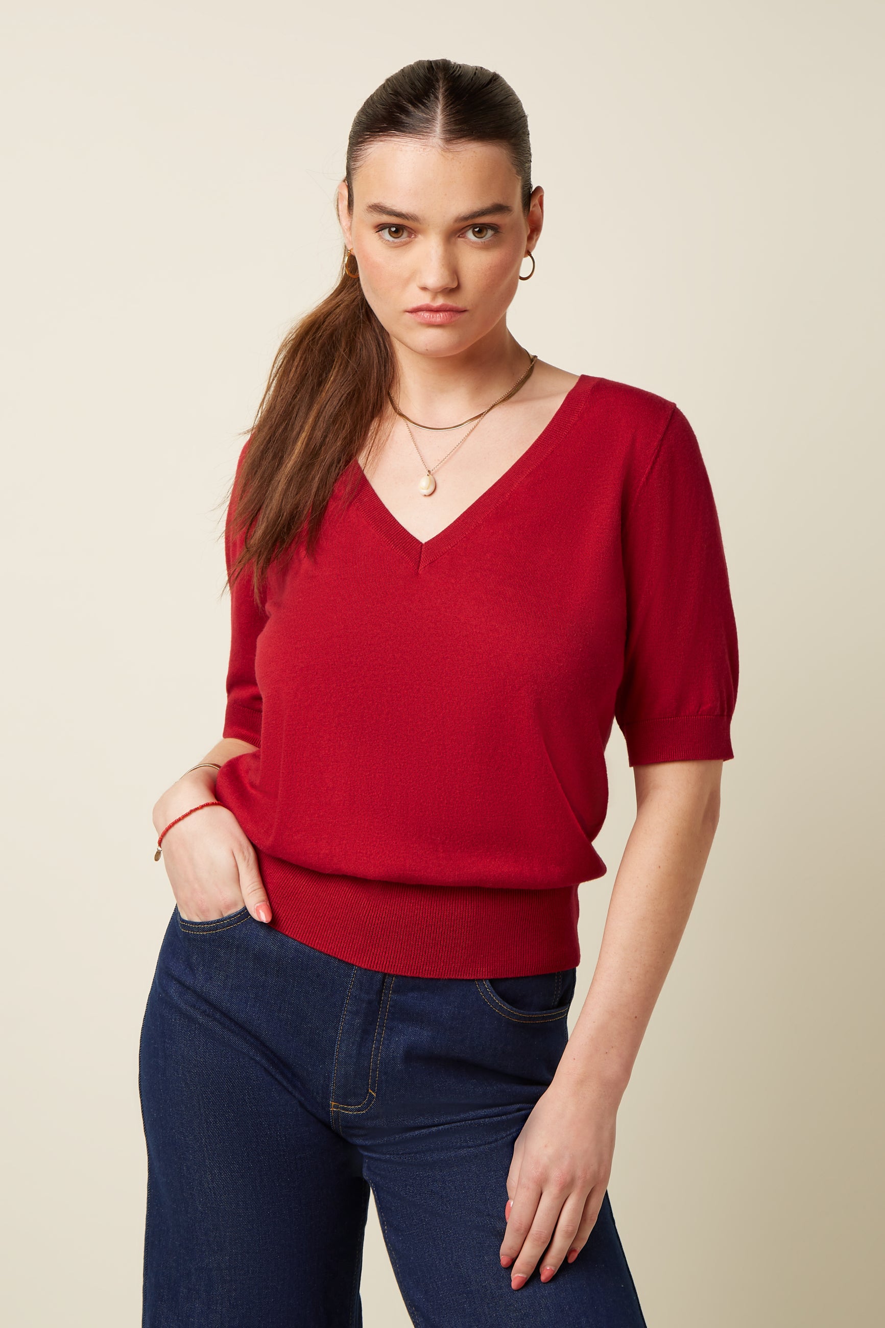 Agnes V Top Cocoon - Icon Red