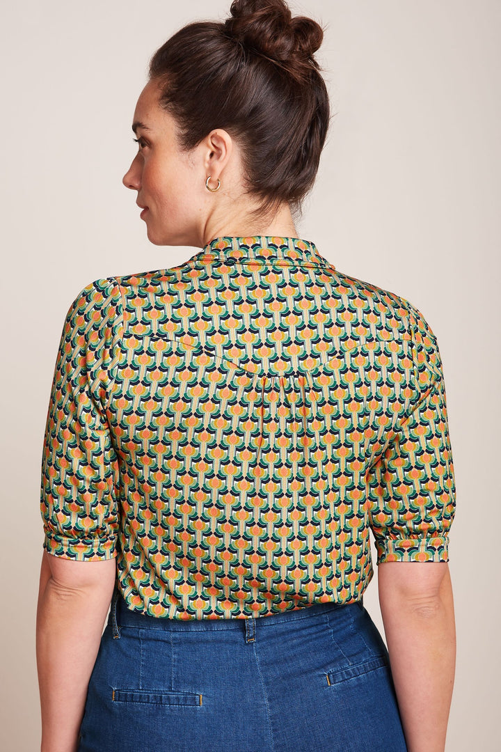 CYBIL BLOUSE THERESE - TAPENADE BROWN - KING LOUIE
