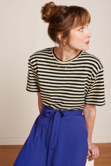 Boxy Tee Chopito Stripe - Black