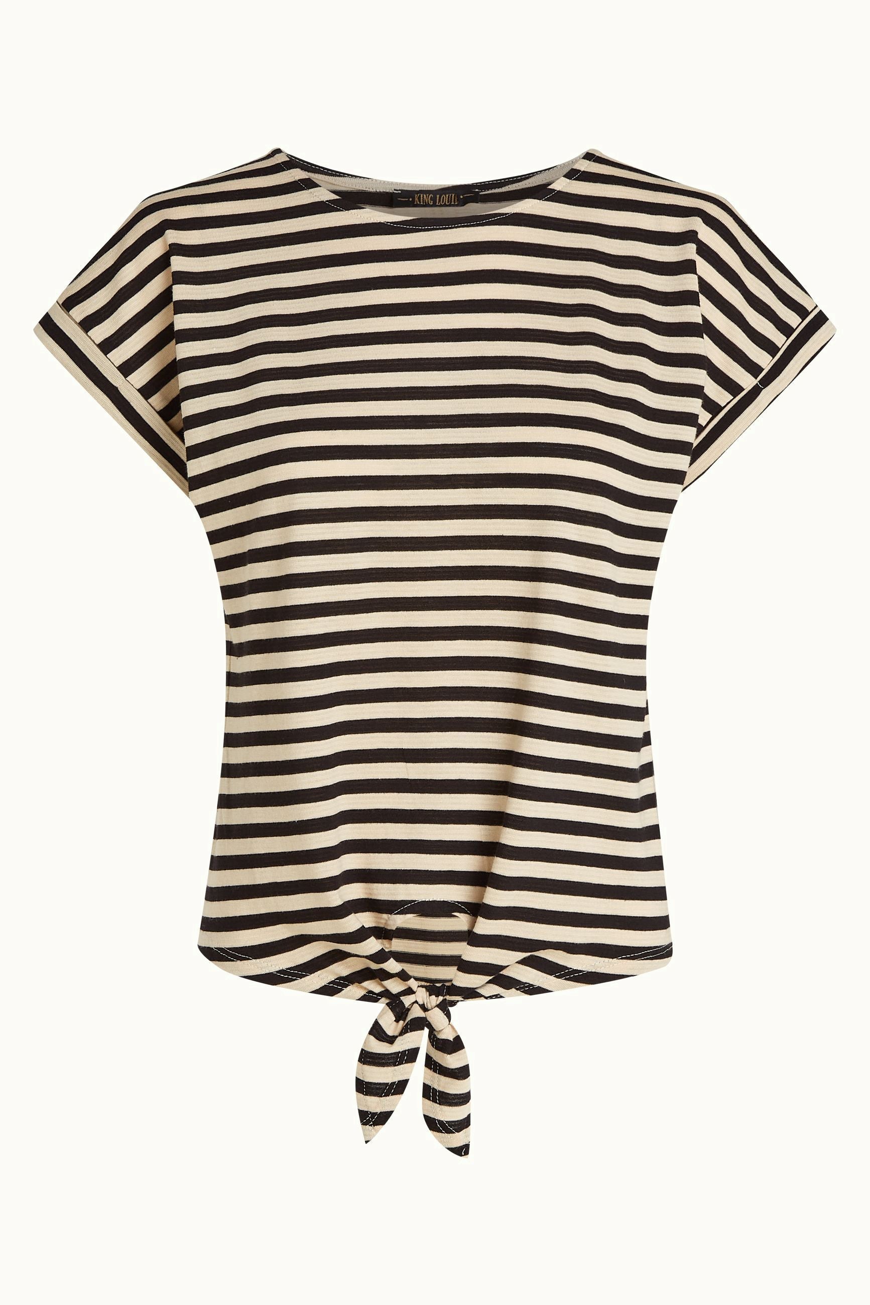 Aria Knot Top Chopito Stripe - Black