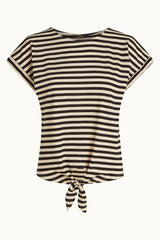 Aria Knot Top Chopito Stripe - Black