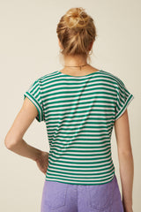 Aria Knot Shirt Chopito Stripe - Ultra Green