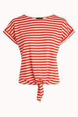 Aria Knot Top Chopito Stripe - Fire Red