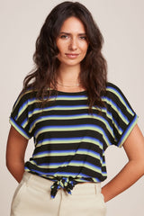 Aria Knot Top Embla Stripe - Black