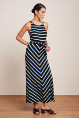 Hazel Dress Embla Stripe - Black