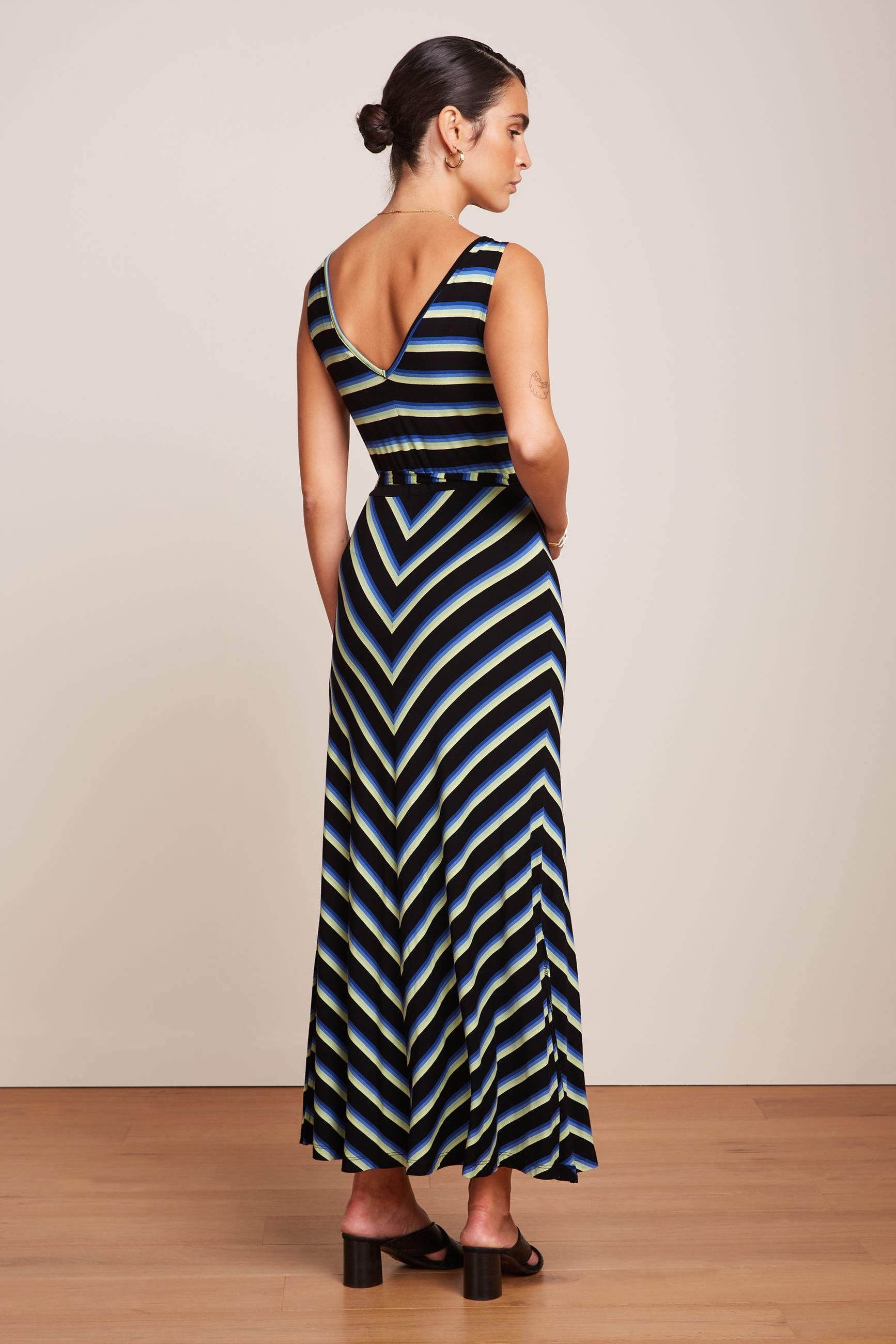 Hazel Dress Embla Stripe - Black