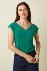 Double V Top Caprice - Nile Green