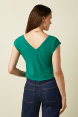 Double V Top Caprice - Nile Green