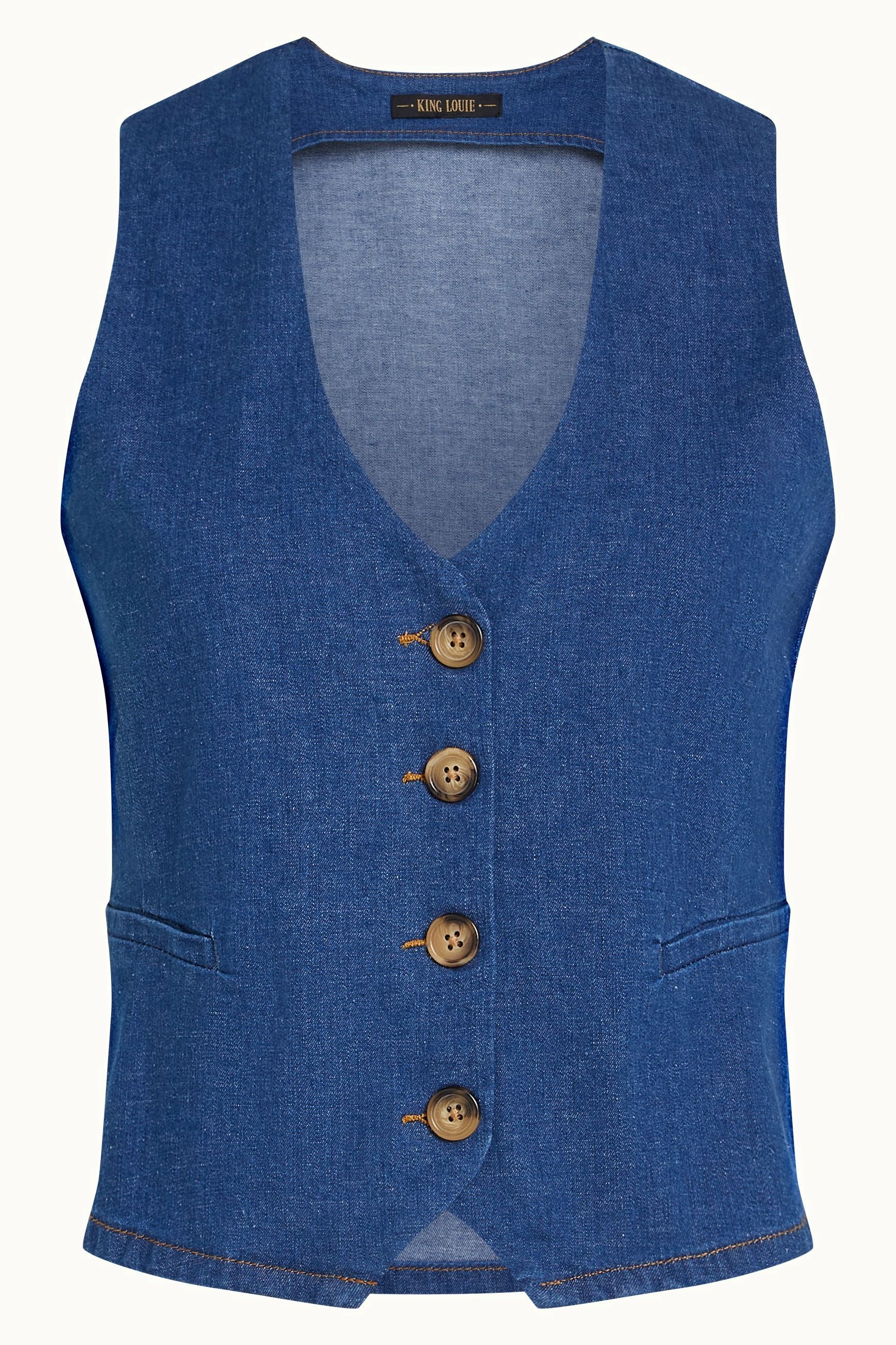 Bianca Gilet Chambray - Denim Blue – King Louie