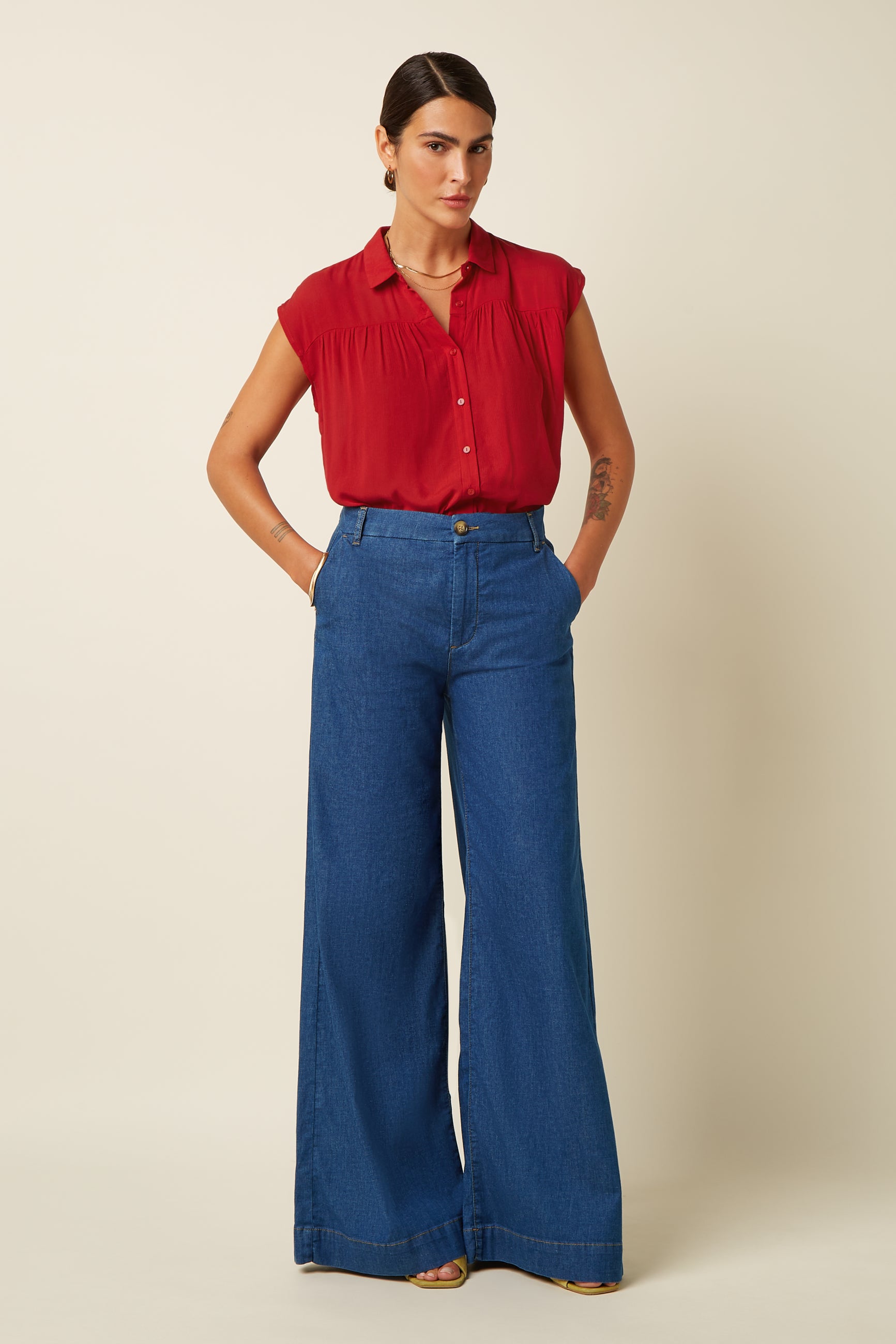 Peppa Pants Chambray - Denim Blue