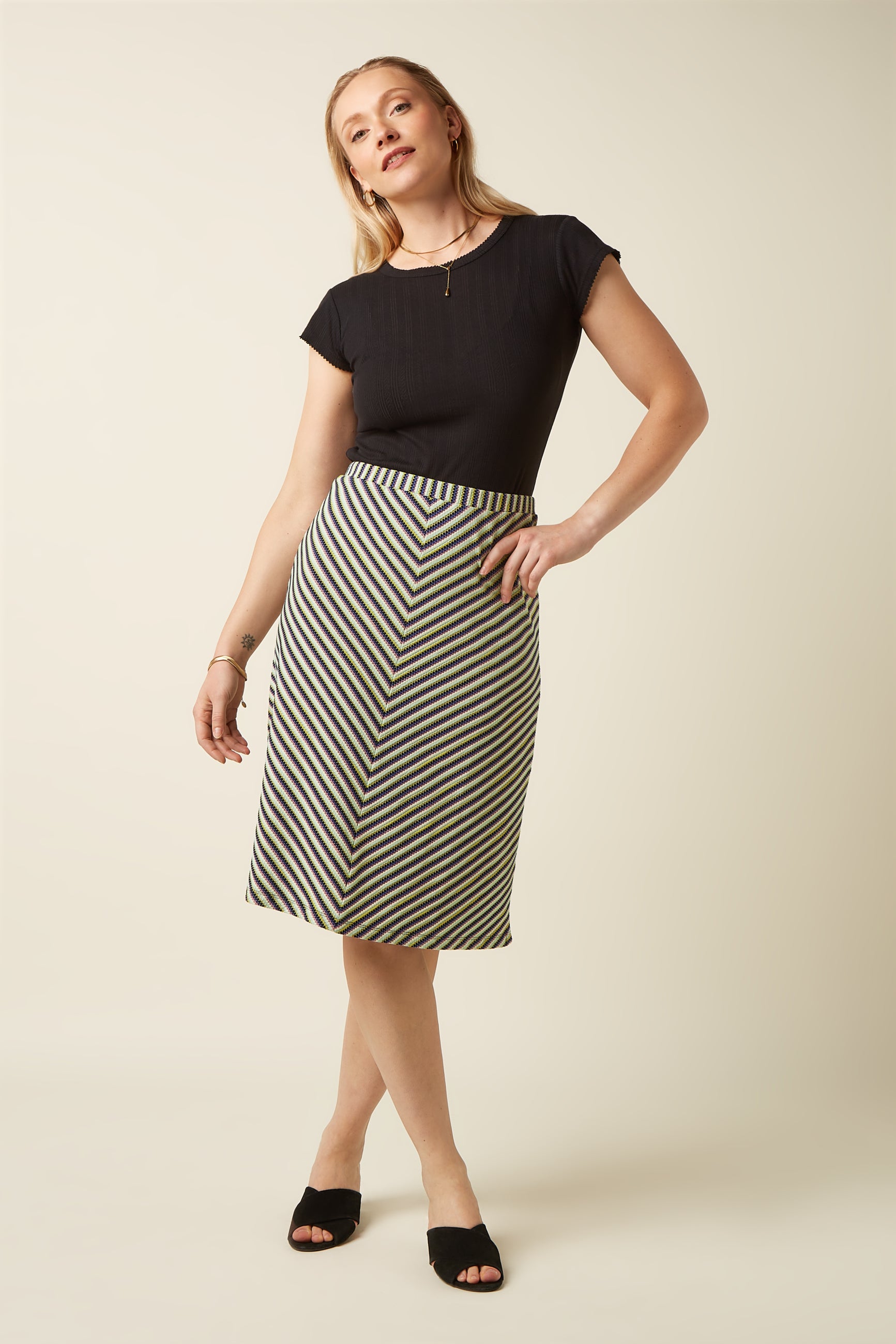 Juno Skirt Beebop Stripe - Black
